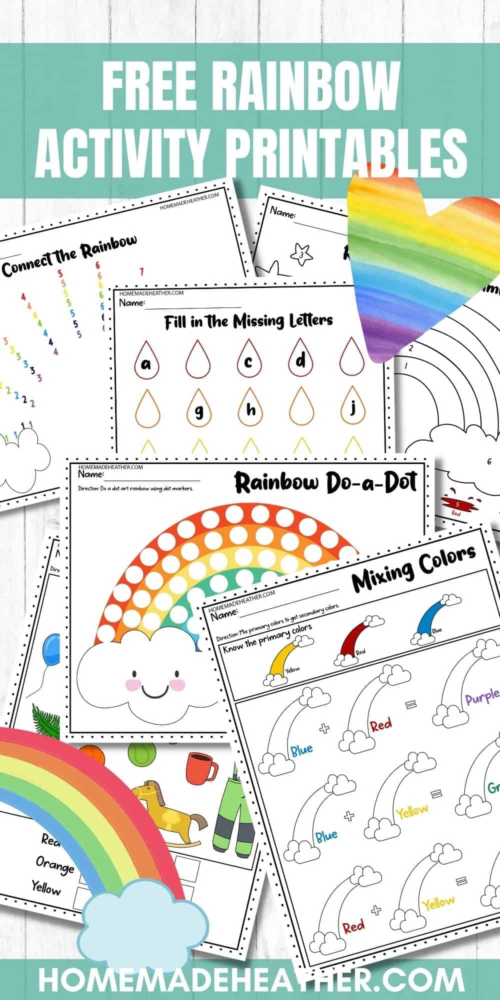 Free Rainbow Activity Printables Homemade Heather