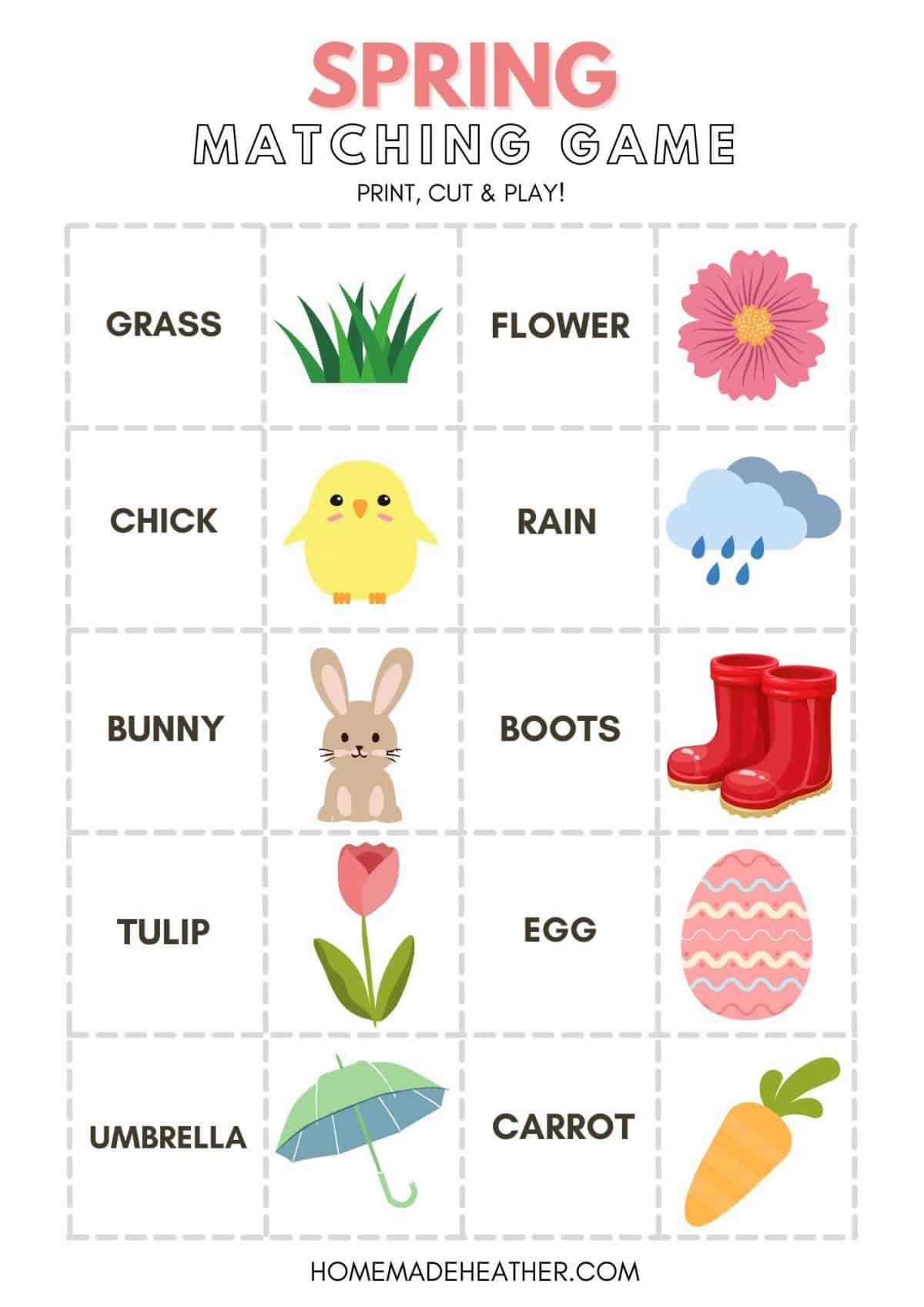 Free Printable Matching Games For Preschoolers
