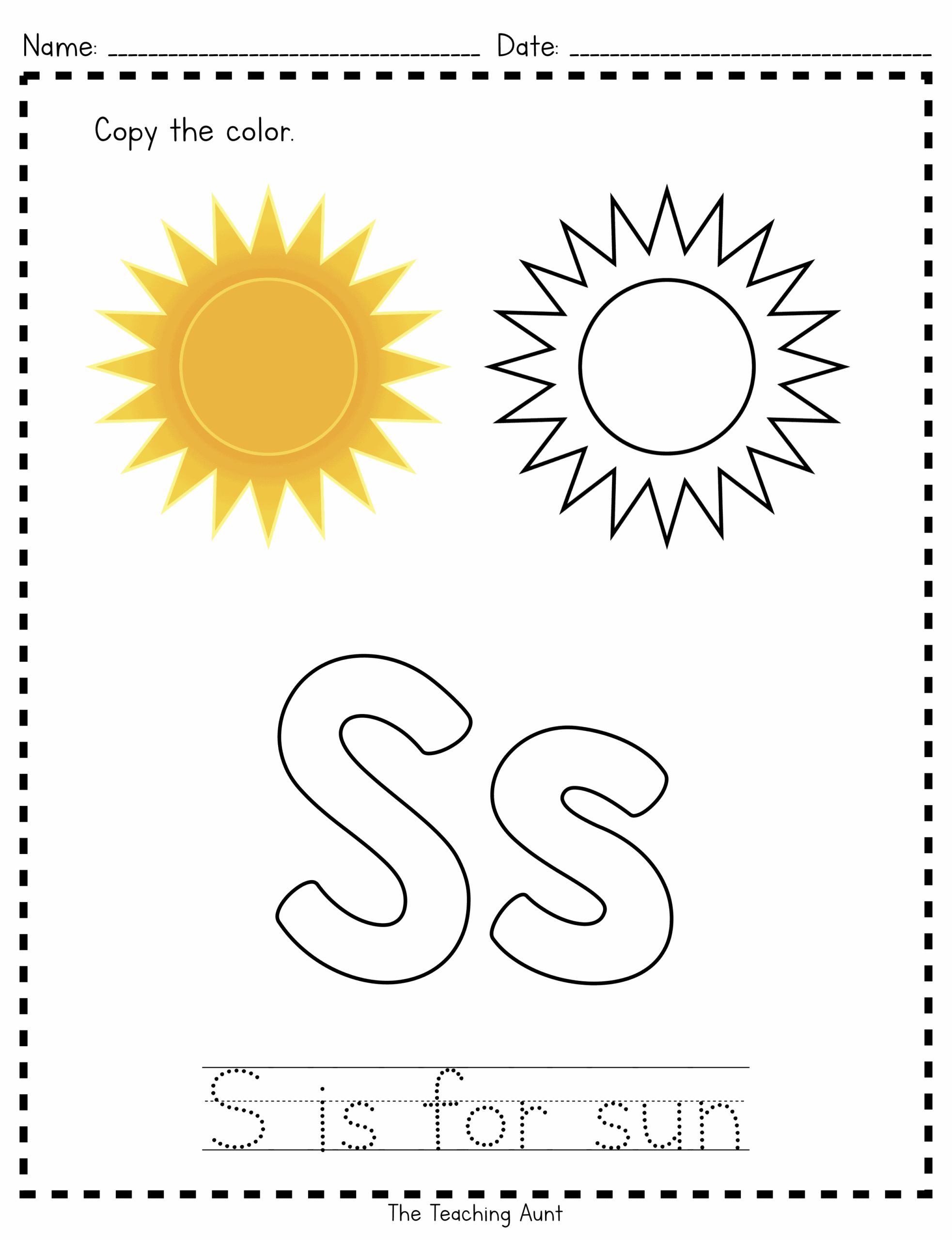 Free Sun Printable Preschool Worksheet Download Free Sun 