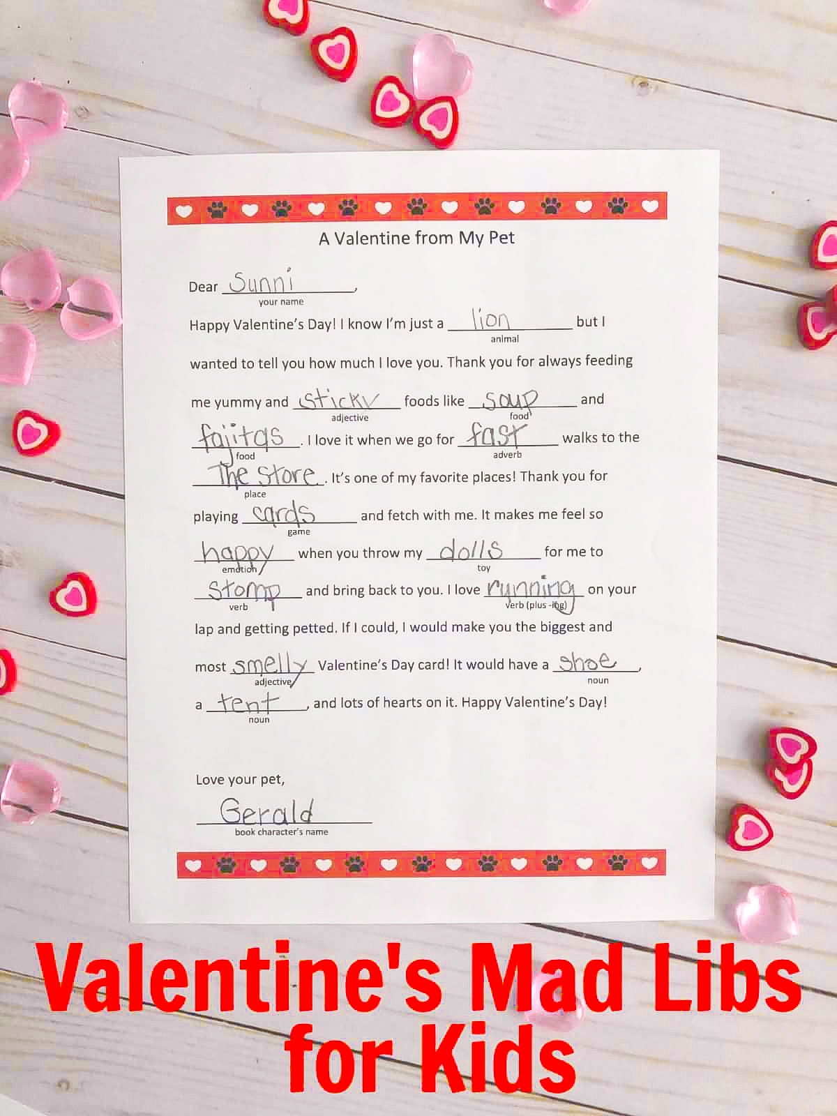 Preschool Mad Libs Printable