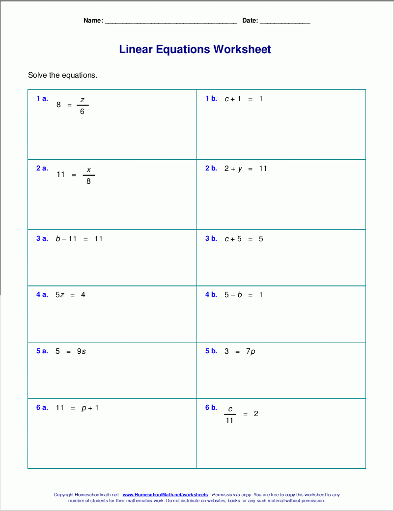 Free Printable Multi Step Equations Worksheets