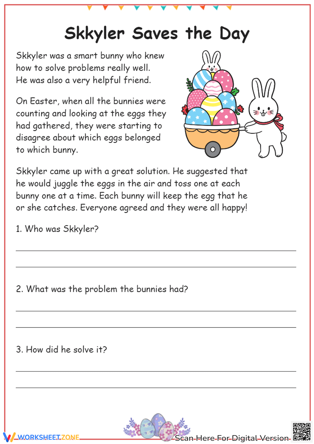 Easter Reading Comprehension Worksheet