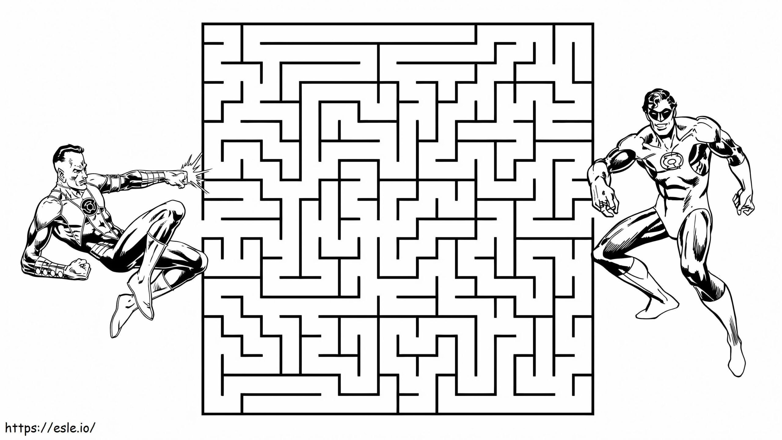 Green Lantern Maze Coloring Page Green Lantern Maze Coloring Page