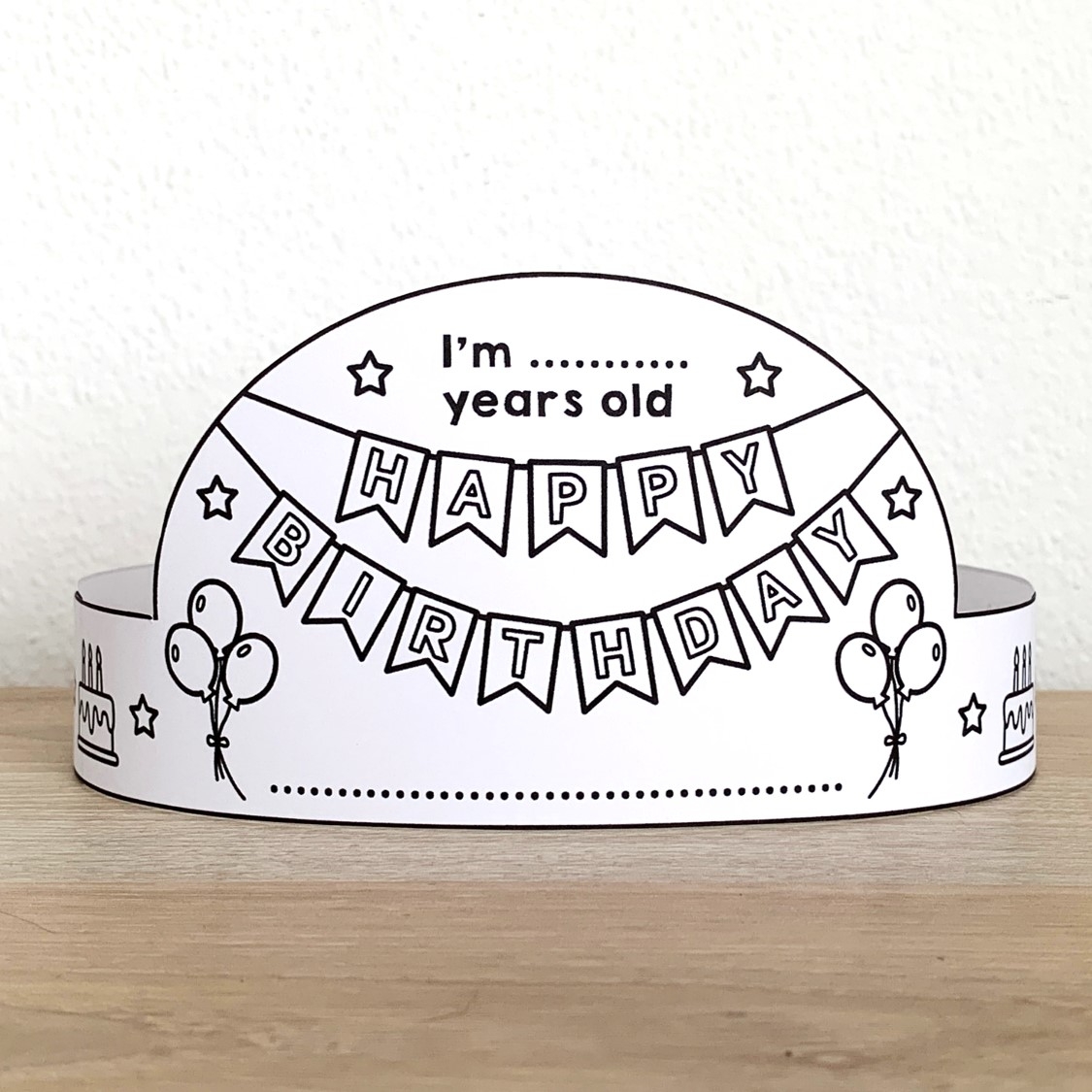 Happy Birthday Paper Crowns Headbands Hats Printable Coloring 
