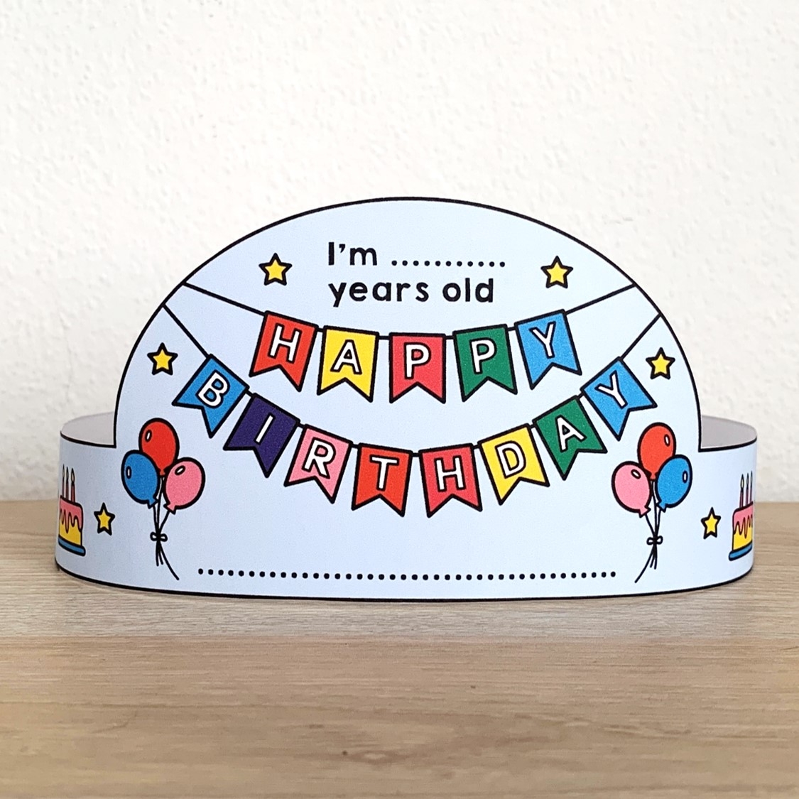 Happy Birthday Paper Crowns Headbands Hats Printable Craft Activity
