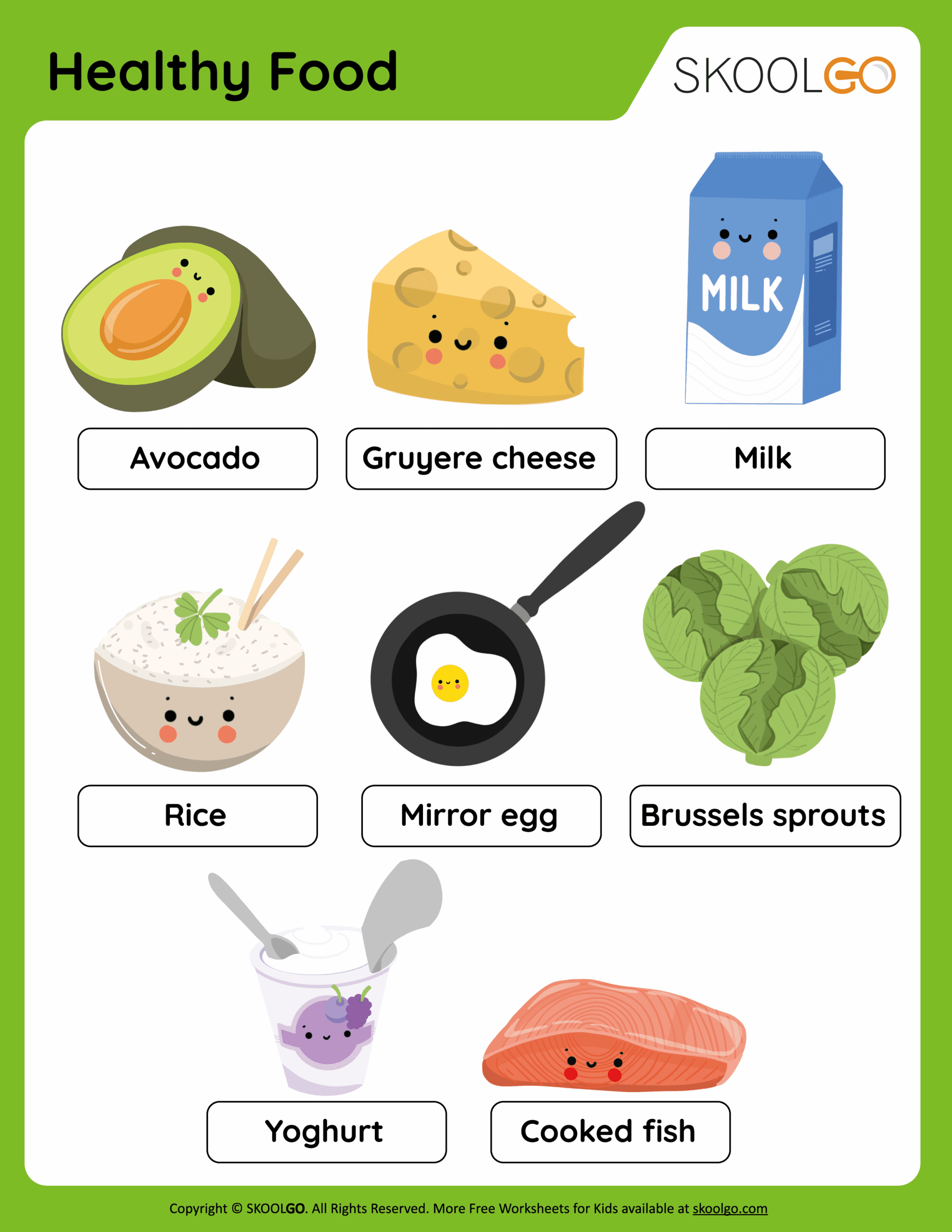 Healthy Food Free Worksheet For Kids SKOOLGO Healthy Food Free Worksheet For Kids SKOOLGO