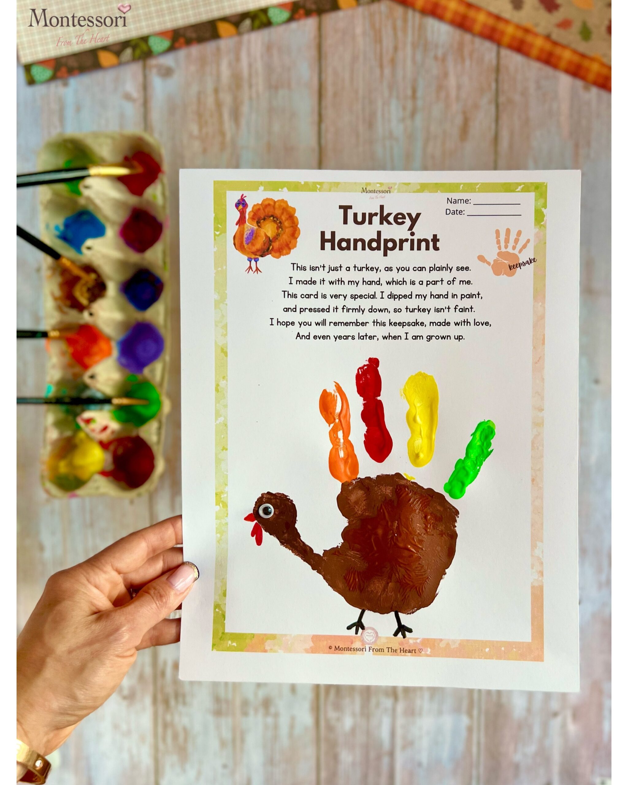 How To Make Cute Turkey Handprint Thanksgiving Kids Craft 