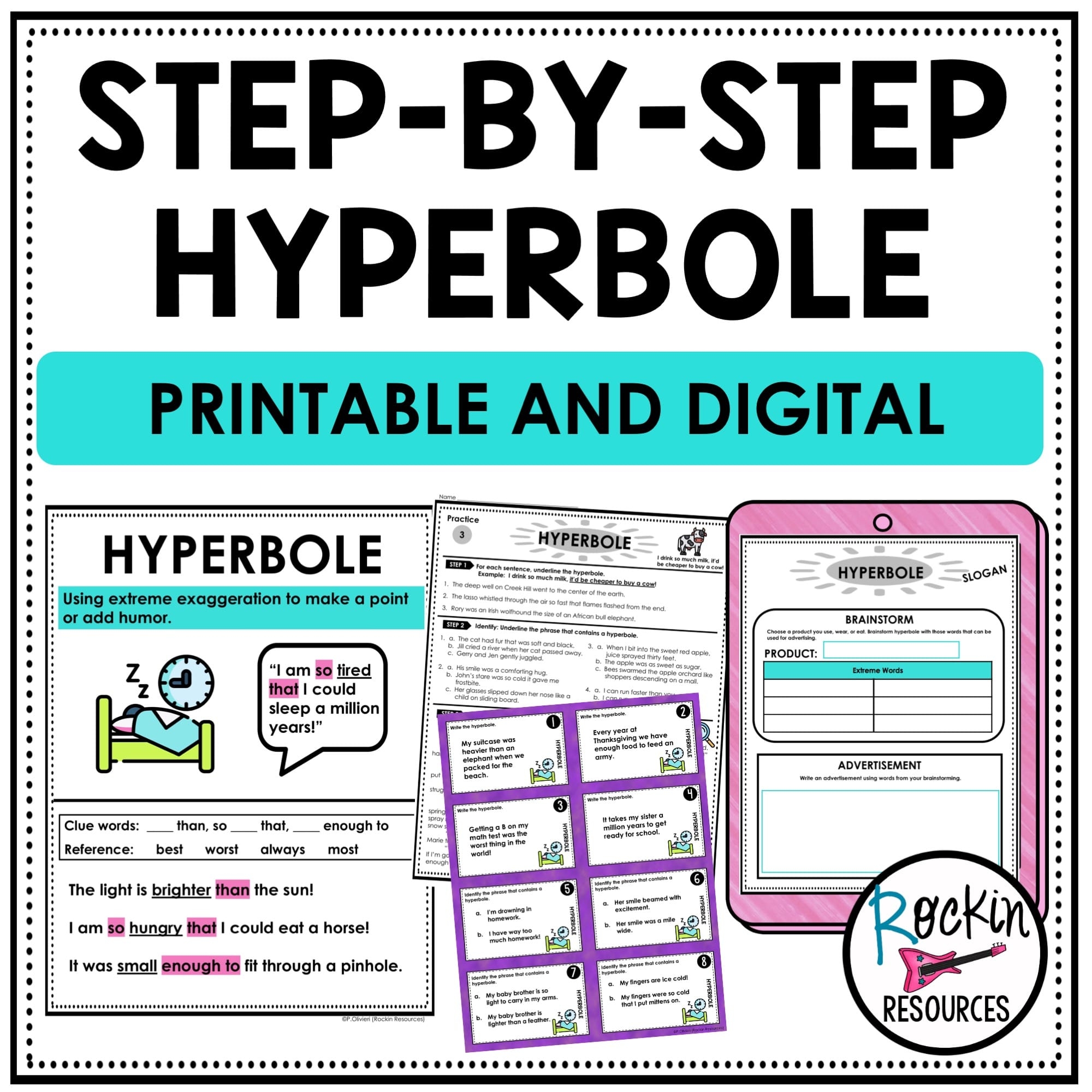 HYPERBOLE FIGURATIVE LANGUAGE DIGITAL AND PRINTABLE Rockin Resources
