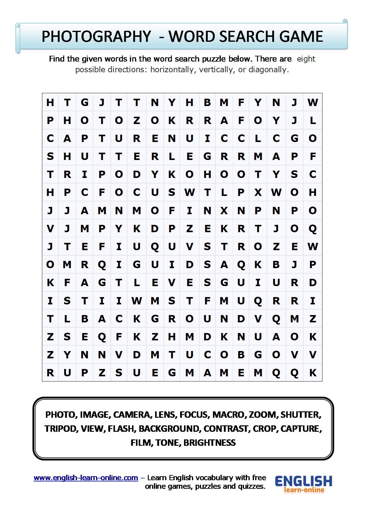 Index Of wp content uploads custom uploads VOCABULARY photography Worksheets Library