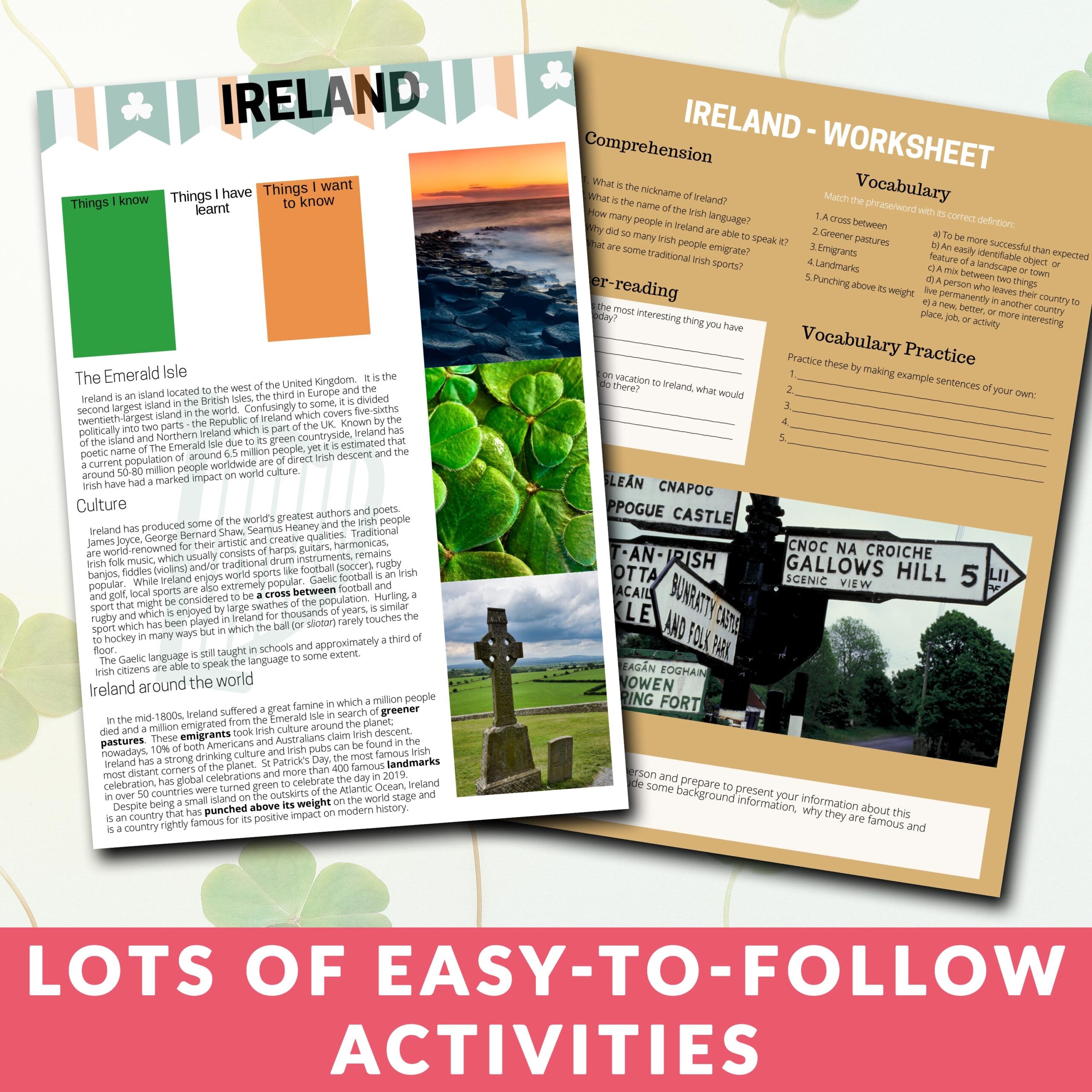 Irish Reading Comprehension Worksheets
