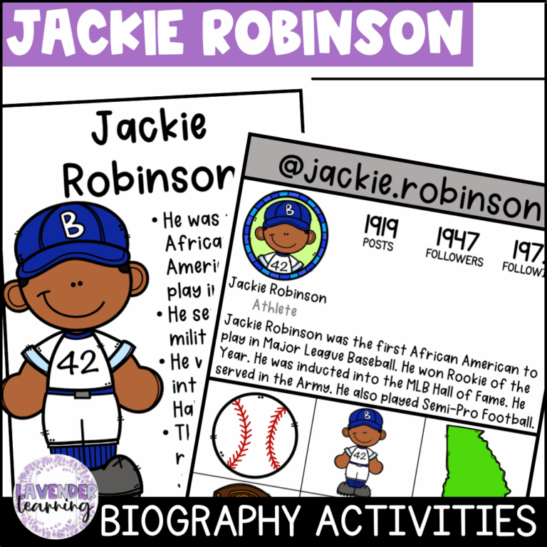 Jackie Robinson Biography Activities Flip Book And Report Black 