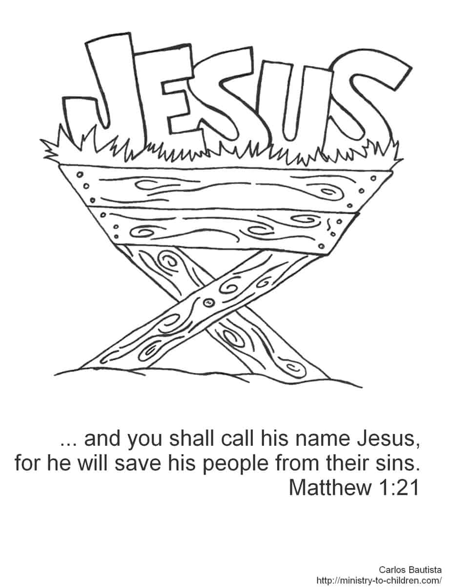 Jesus In Manger Coloring Page Jesus In Manger Coloring Page