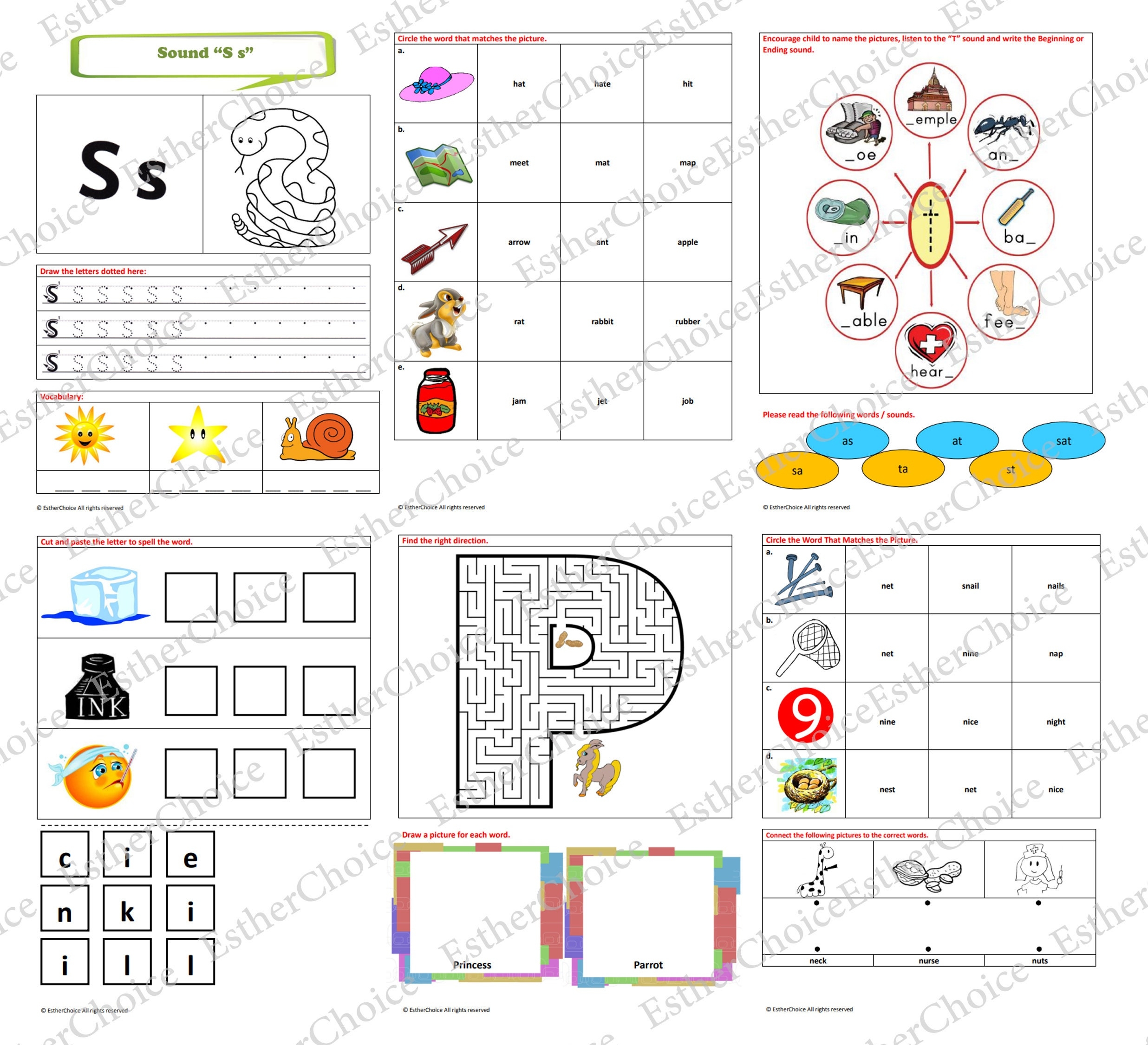 Jolly Phonics Group 1 Activity Worksheets Etsy Canada