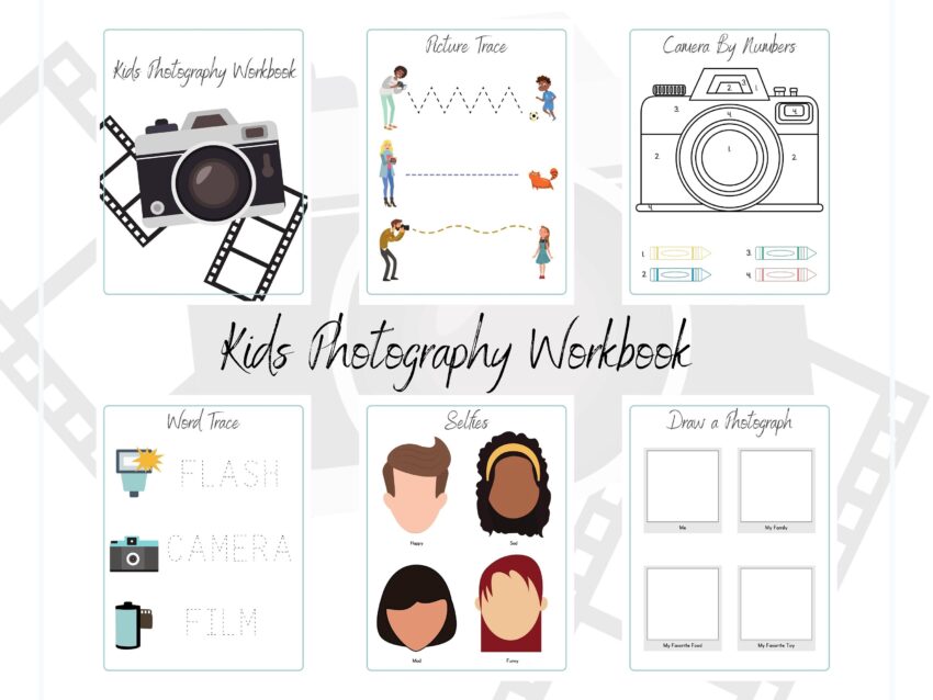 Kids Photography And Camera Worksheets Ages 4 9 Preschool Kindergarten Elementary Age Workbook Spinning Wheel U0026 Camera With Film Activity Etsy