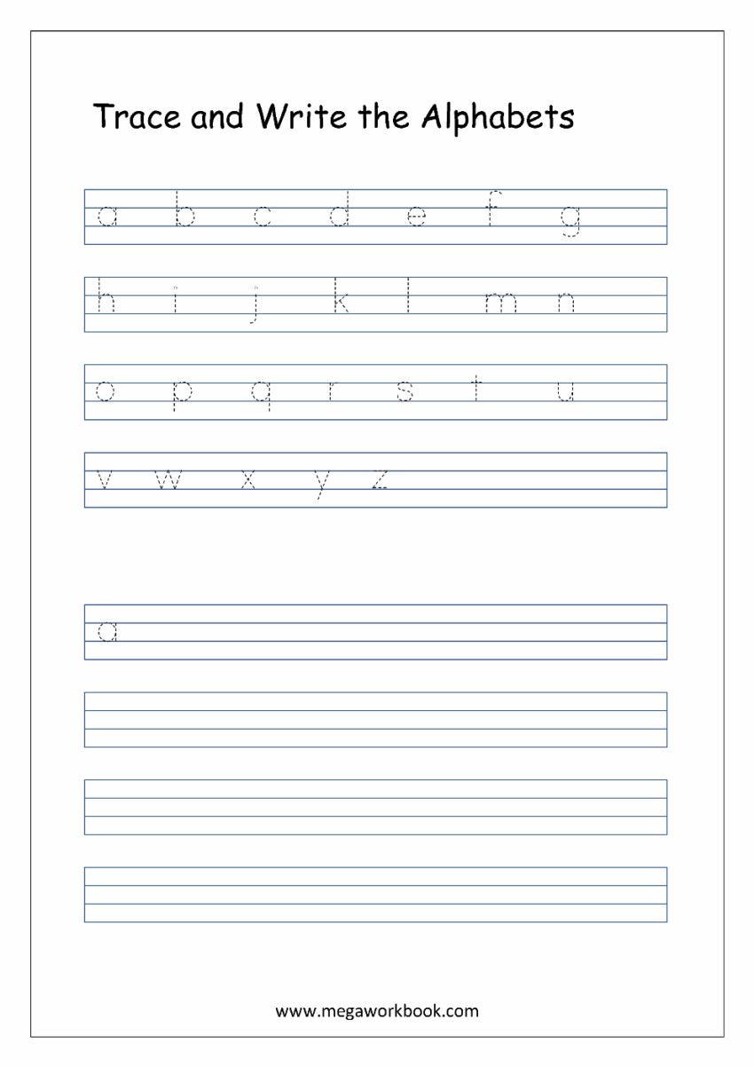 Kindergarten Alphabet Worksheets Free Printable Alphabet Worksheets Alphabet Writing Worksheets Small Letters Lowercase MegaWorkbook