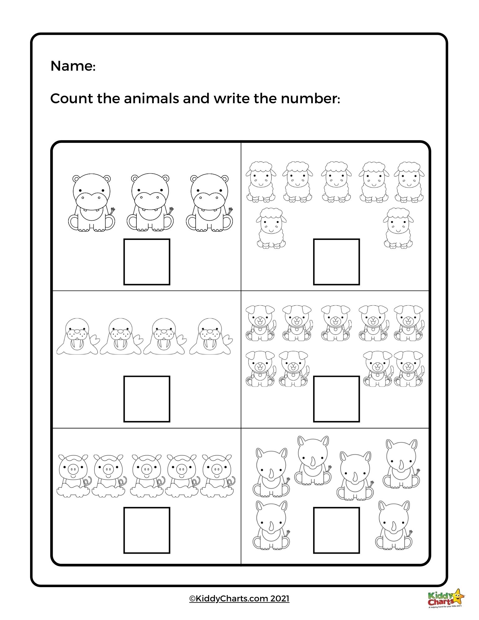 Kindergarten Math Worksheets Animal Math Worksheets KiddyCharts 