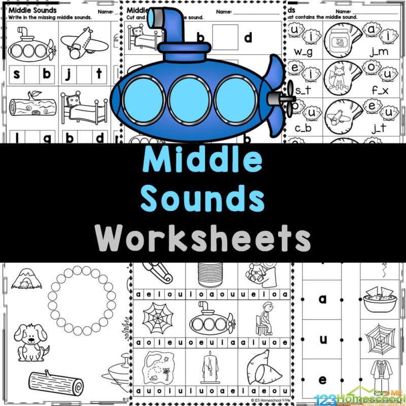Free Middle Sound Worksheets For Kindergarten