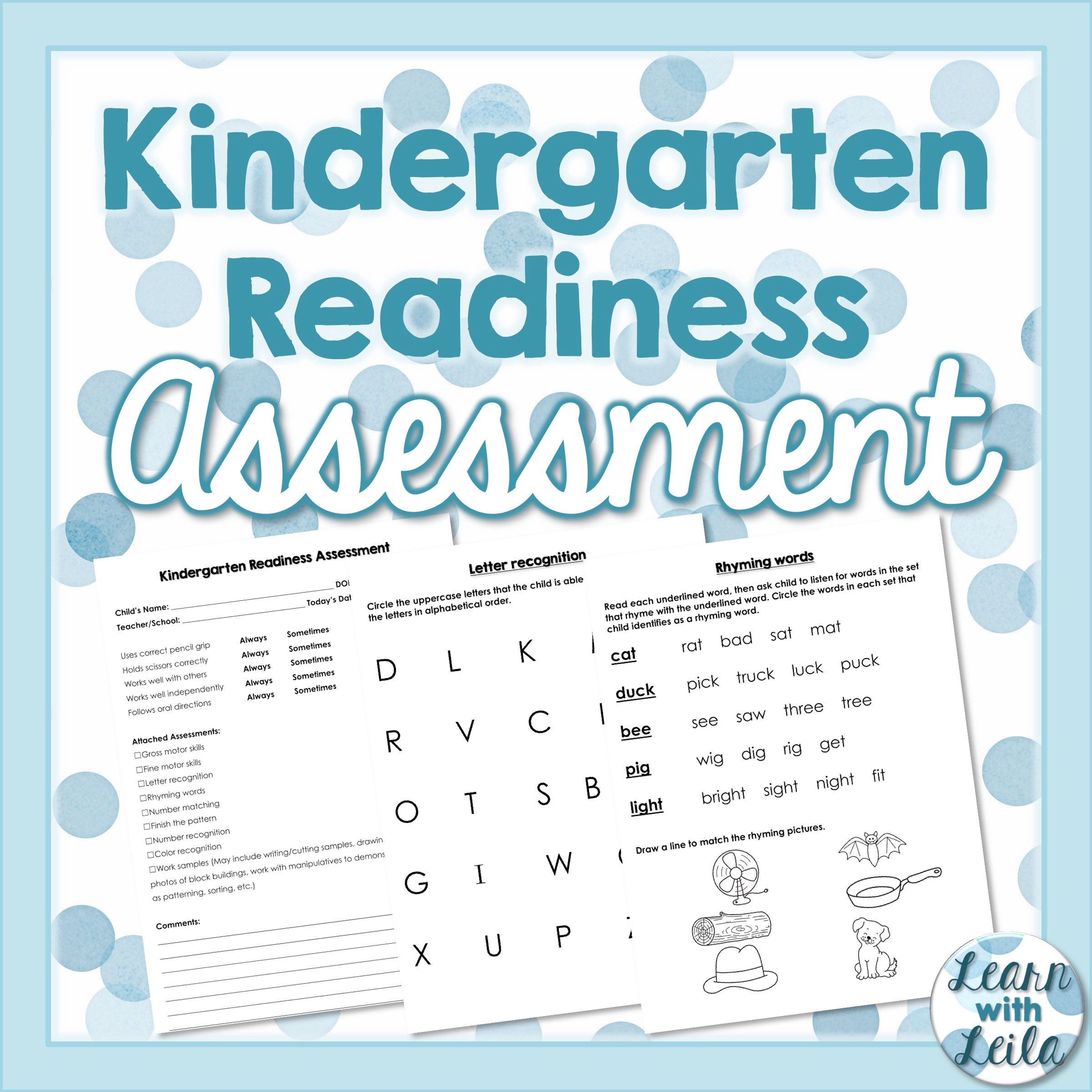 Free Kindergarten Readiness Worksheets