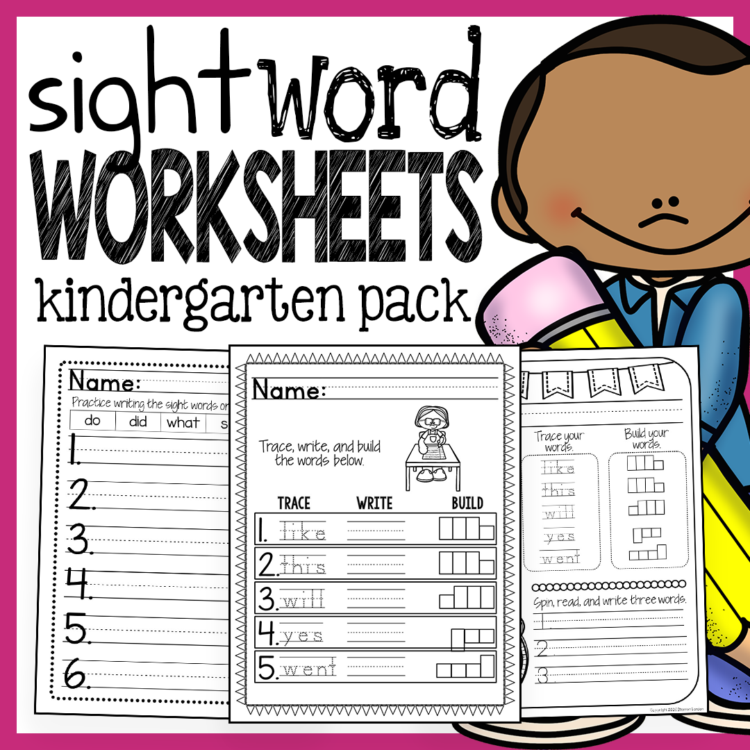 Kindergarten Sight Words Worksheets NO PREP The Super Teacher