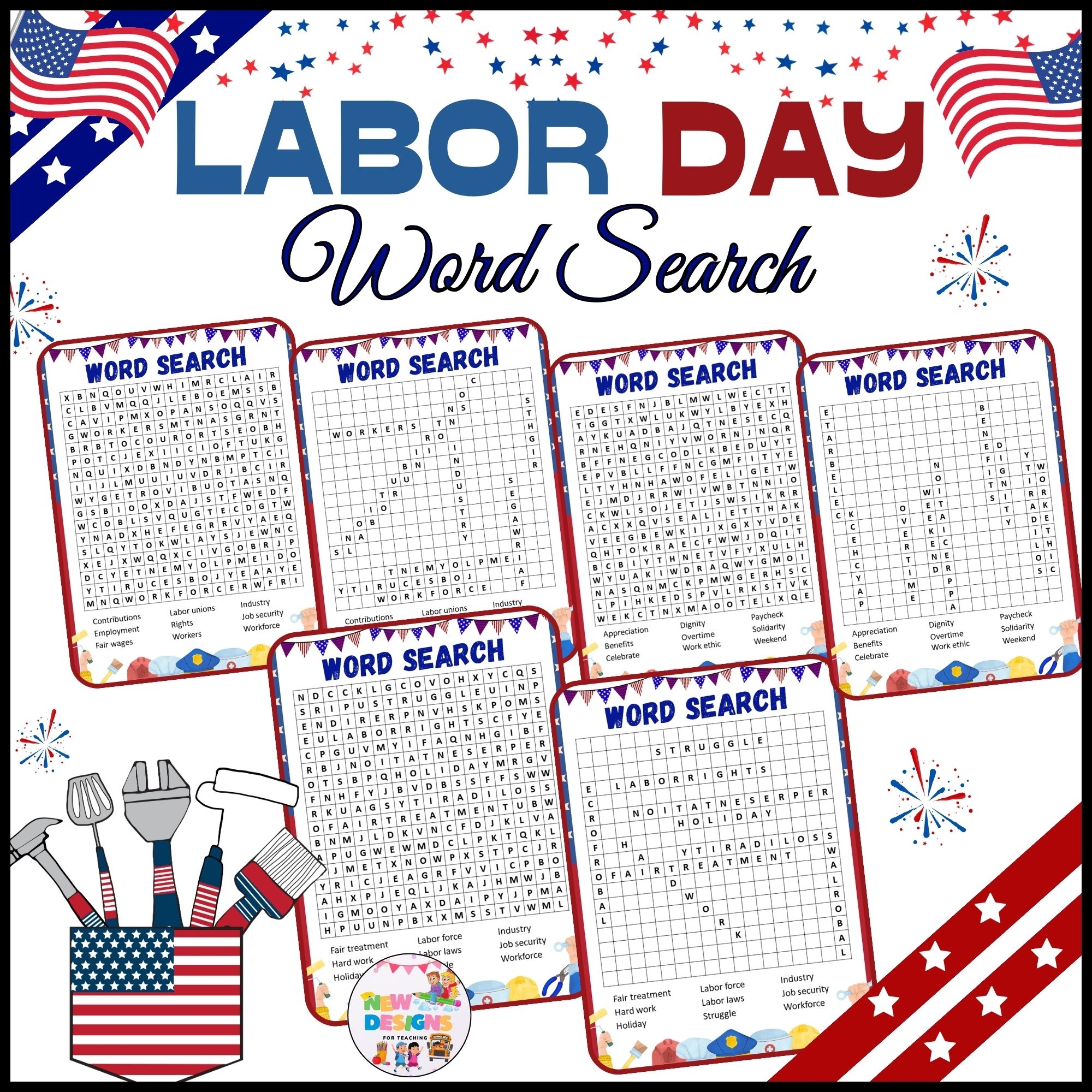 Labor Day Word Search Activity Printable Worksheets For Kids Made By Teachers