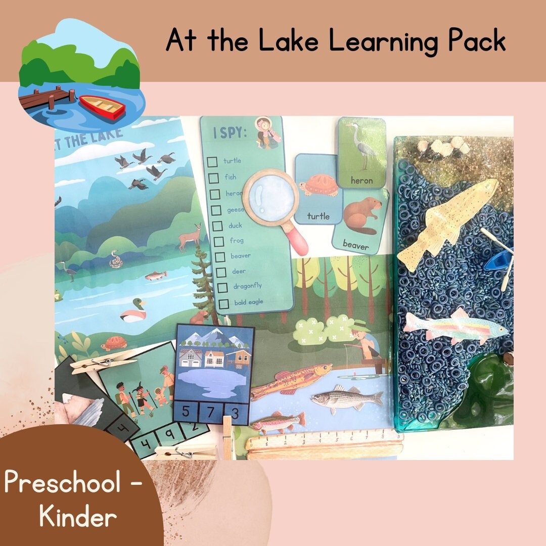 Lake Learning Pack Preschool Activities Pond Unit Montessori Learning Toddler Activities Homeschool Printables Etsy