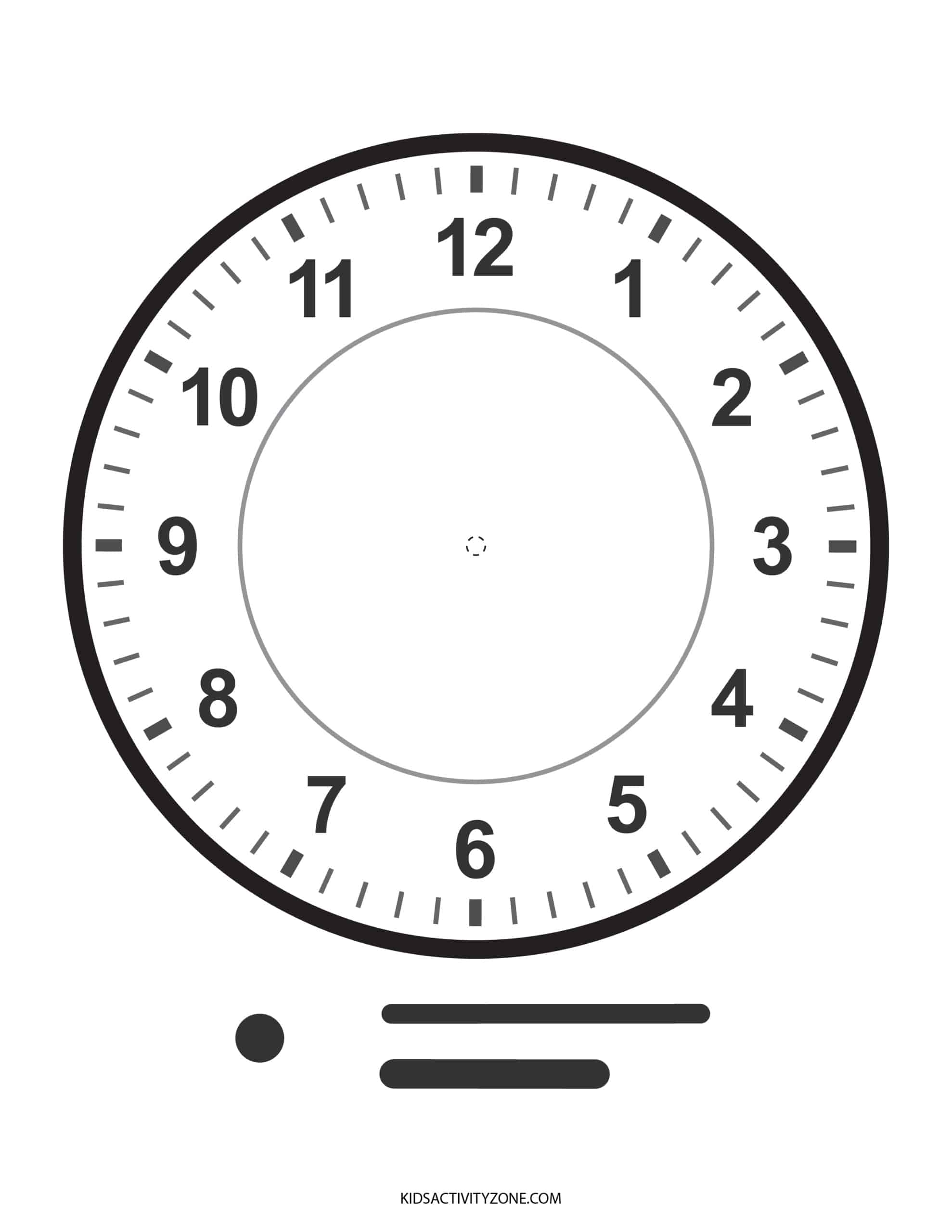 Printable Clock For Preschoolers