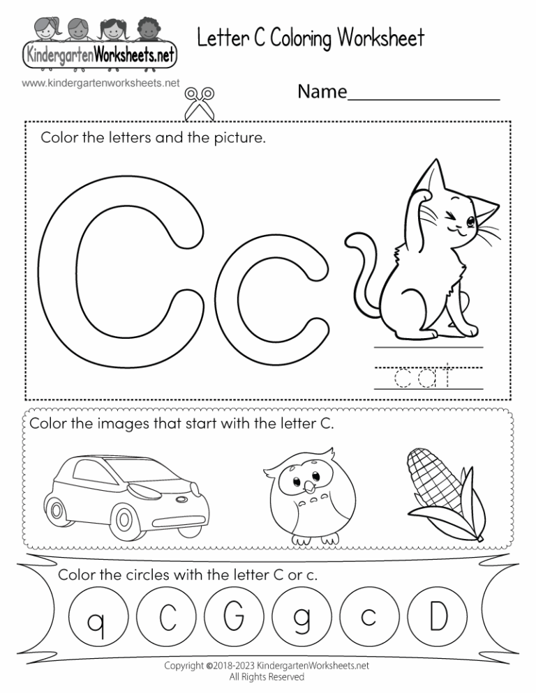 Letter C Coloring Worksheet Free Printable Digital U0026 PDF
