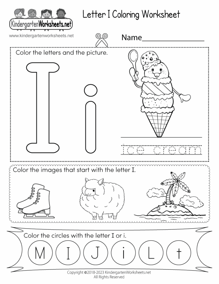 Letter I Coloring Worksheet Free Printable Digital U0026 PDF