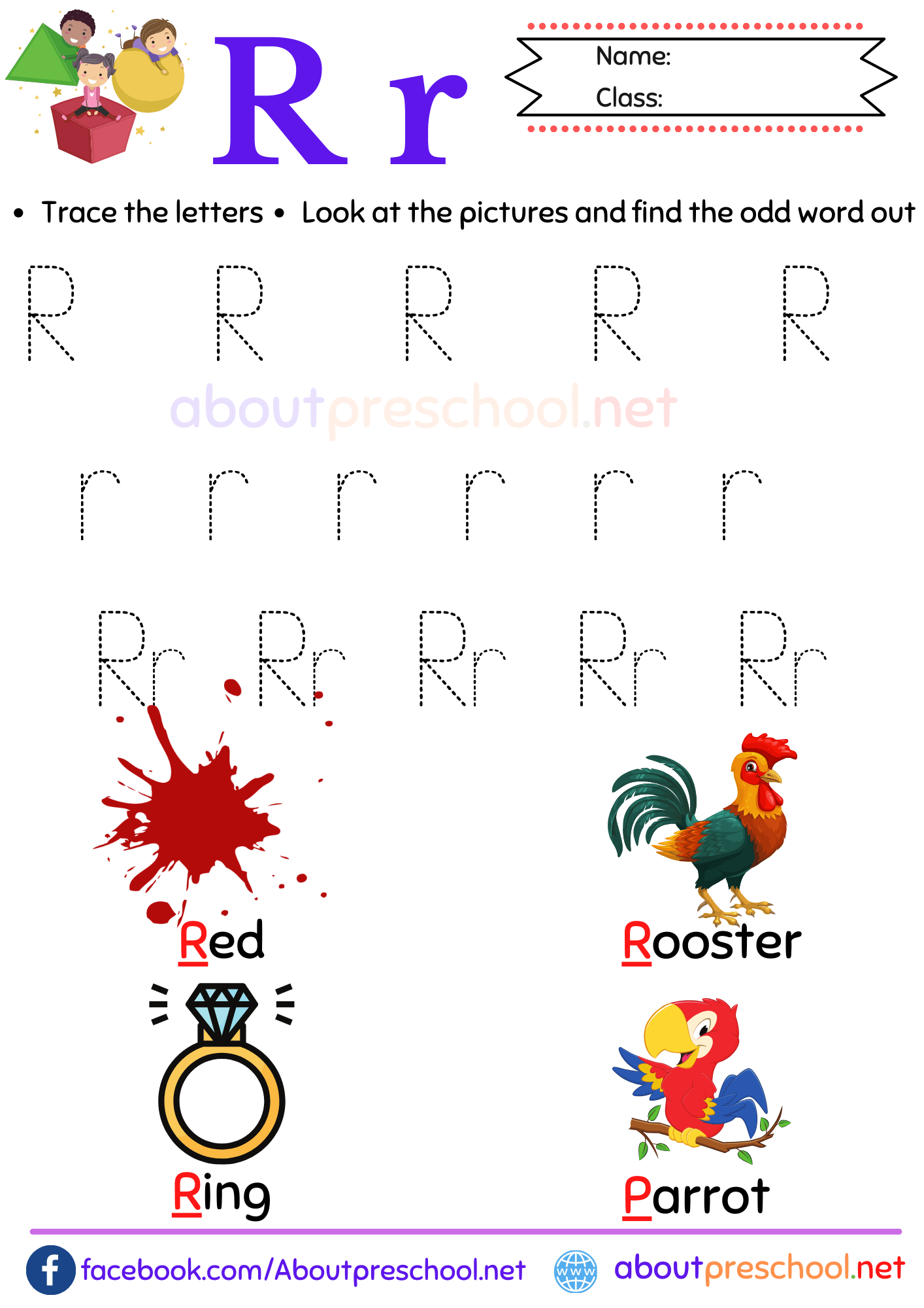 Free Printable Preschool Worksheets Letter R