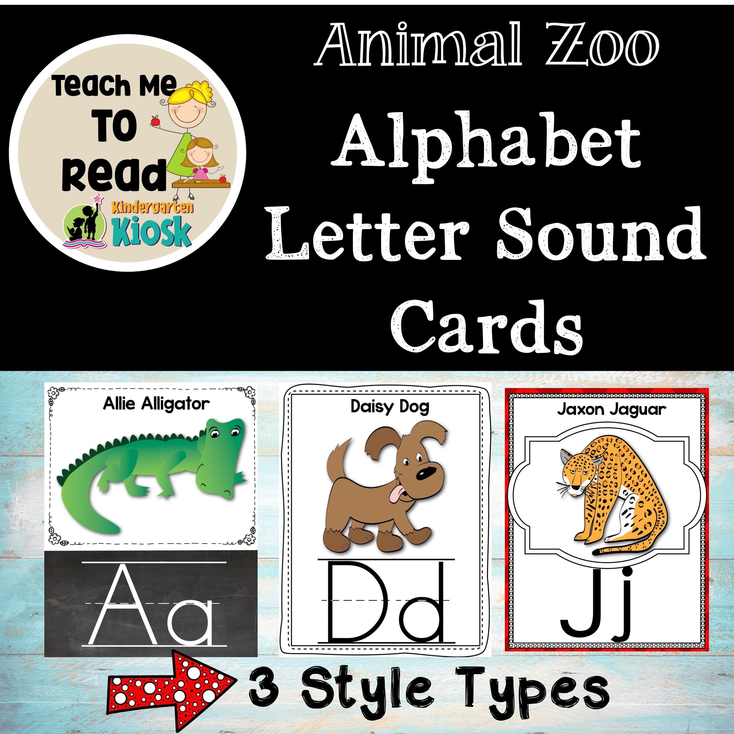 Letter Sound Anchor Cards Alphabet Zoo Phonics Kindergarten Kiosk
