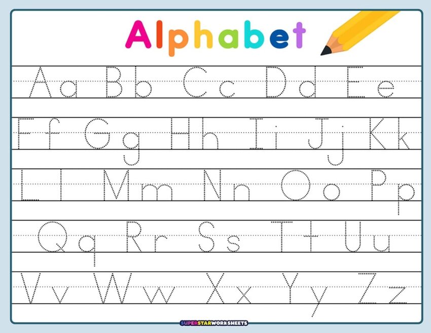 Letter Tracing Worksheets Superstar Worksheets