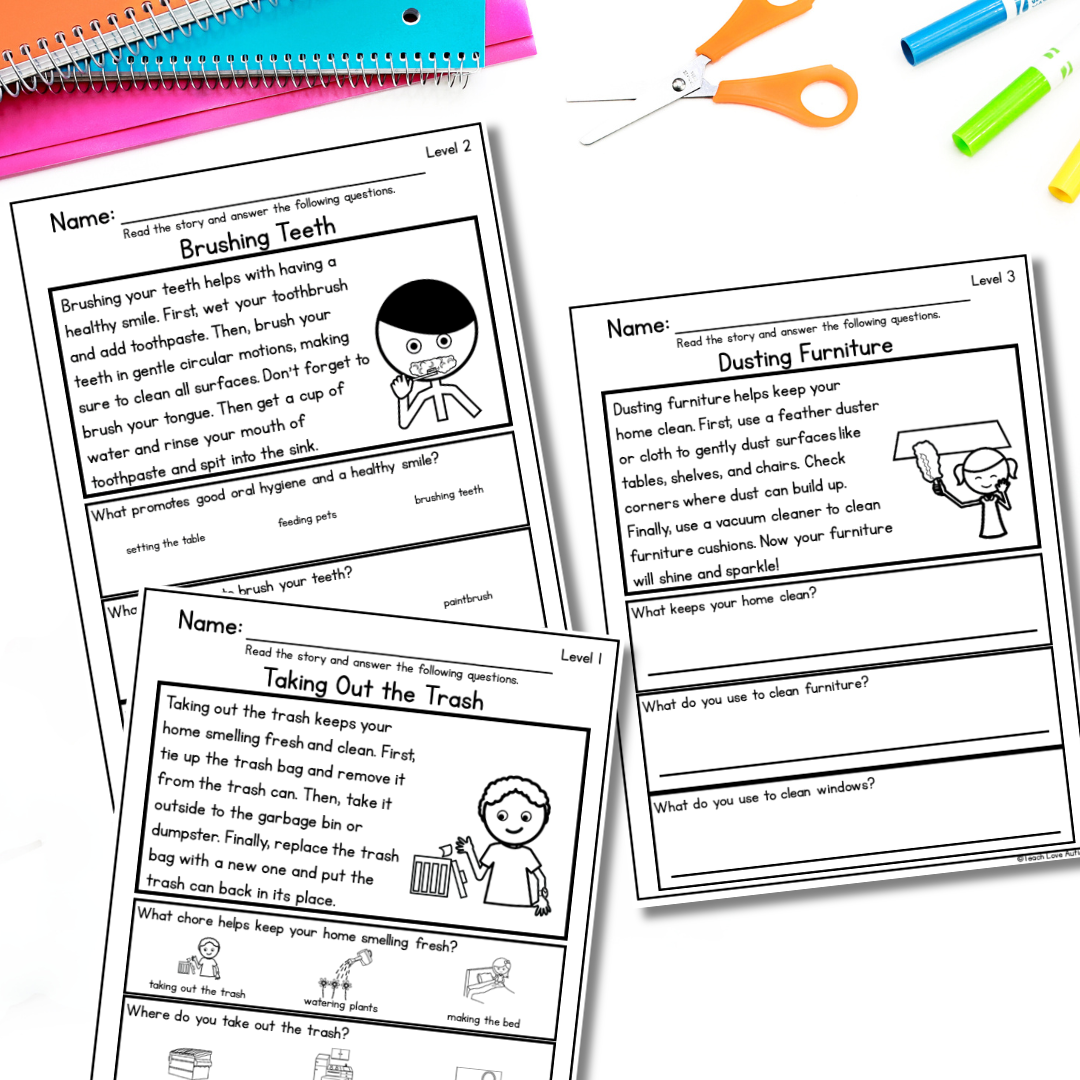 Life Skills Reading Comprehension Passages And Questions Functional Skills Teach Love Autism Life Skills Reading Comprehension Passages And Questions Functional Skills Teach Love Autism