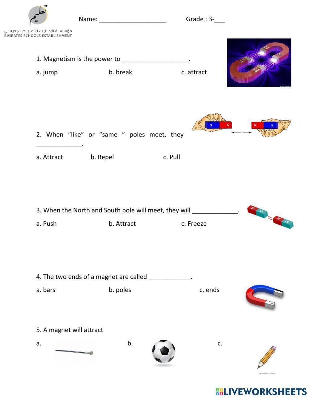 Reading Comprehension Worksheets On Magnetism