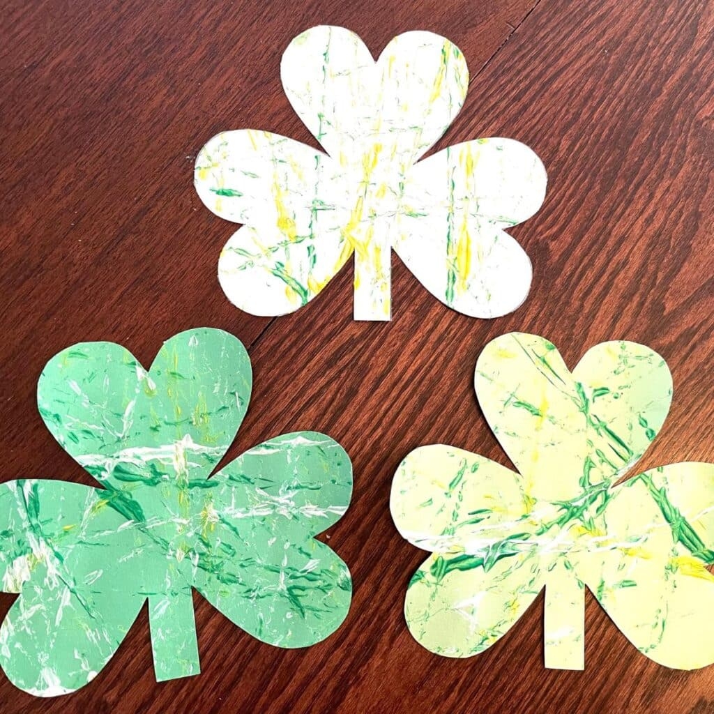 Marble Paint Shamrock Craft Free Printable 