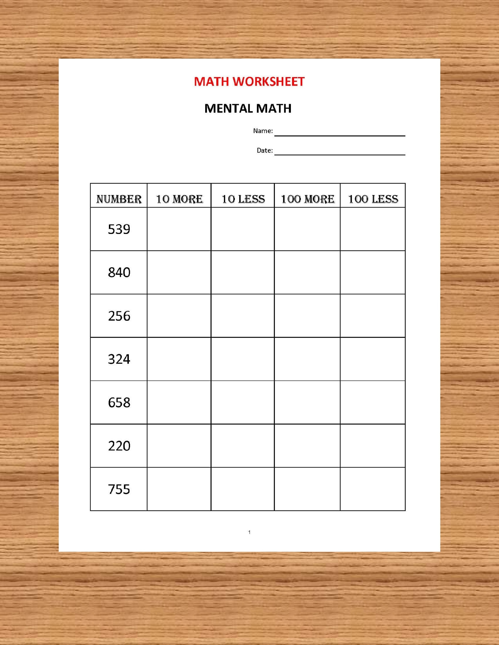 Class 1 Maths Worksheets Pdf