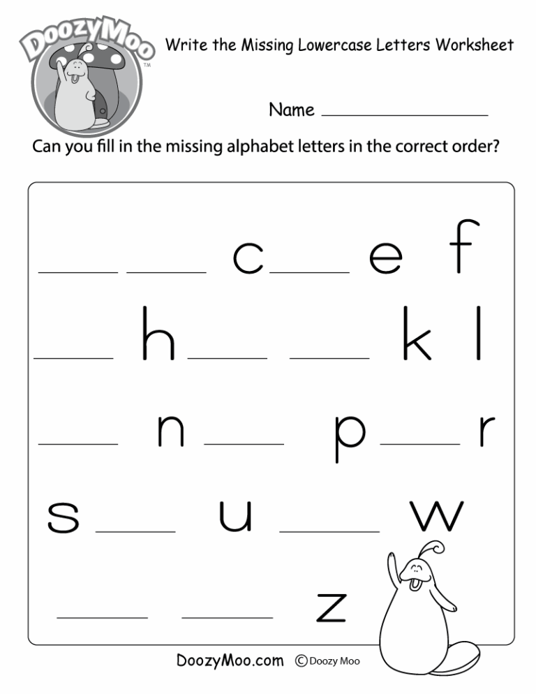 Missing Letter Worksheets Free Printables Doozy Moo