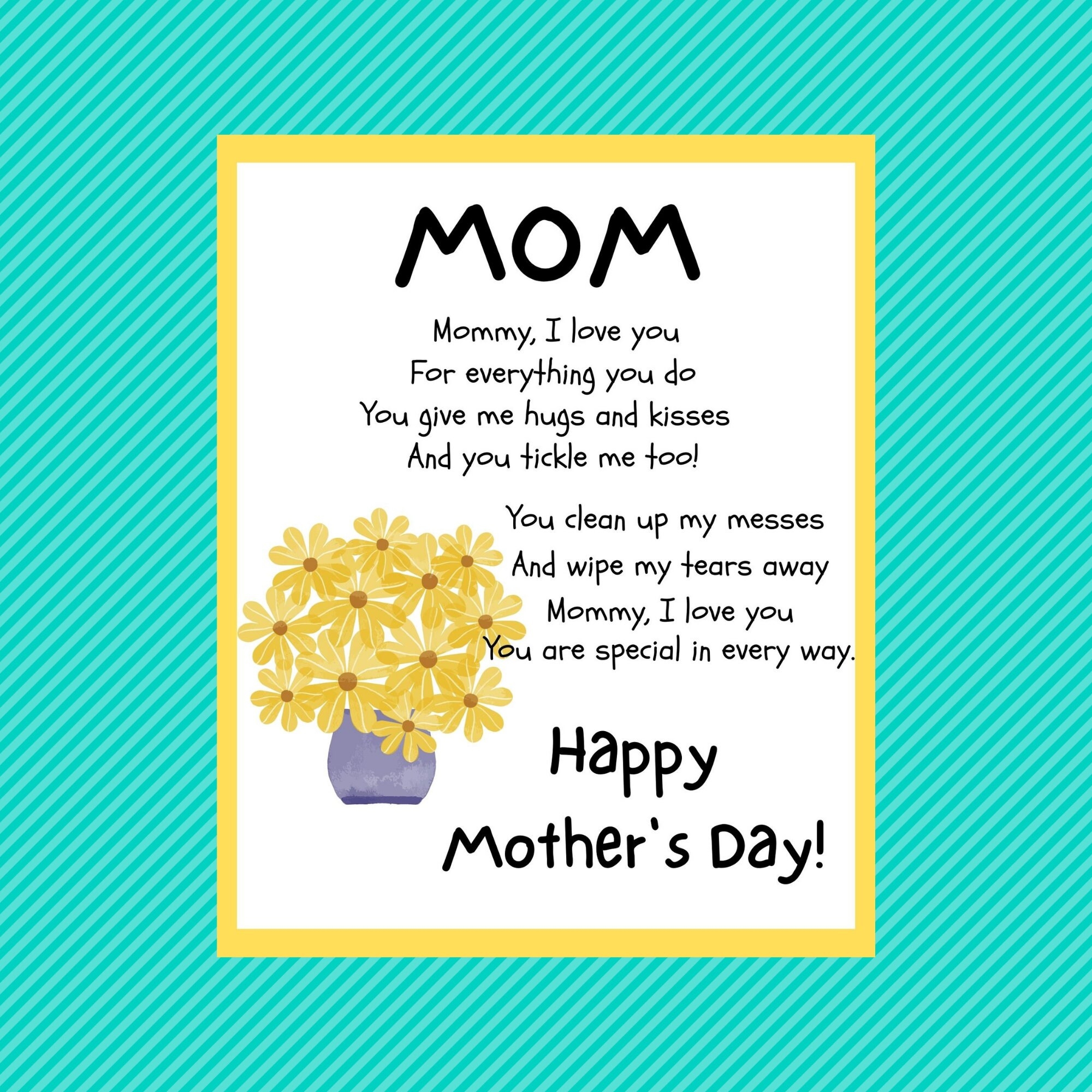 MOM Mother s Day Poem Printable Mother s Day Poem From Child 