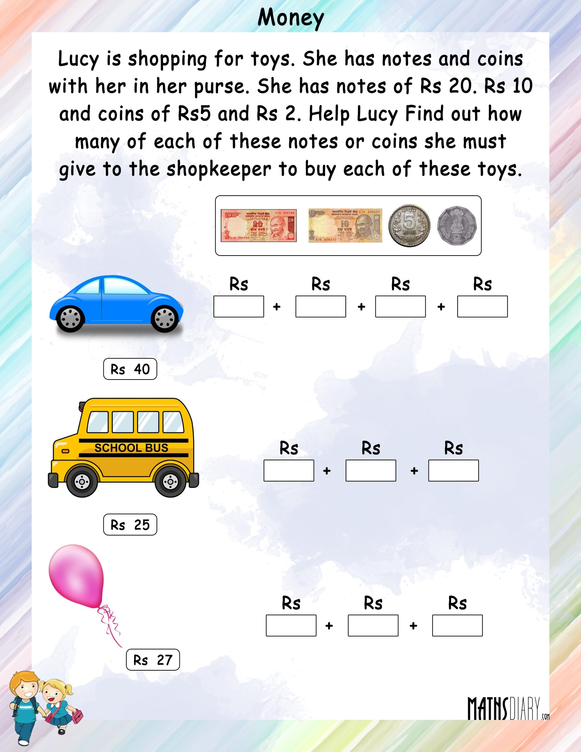 Money Math Worksheets MathsDiary Worksheets Library Money Math Worksheets MathsDiary Worksheets Library
