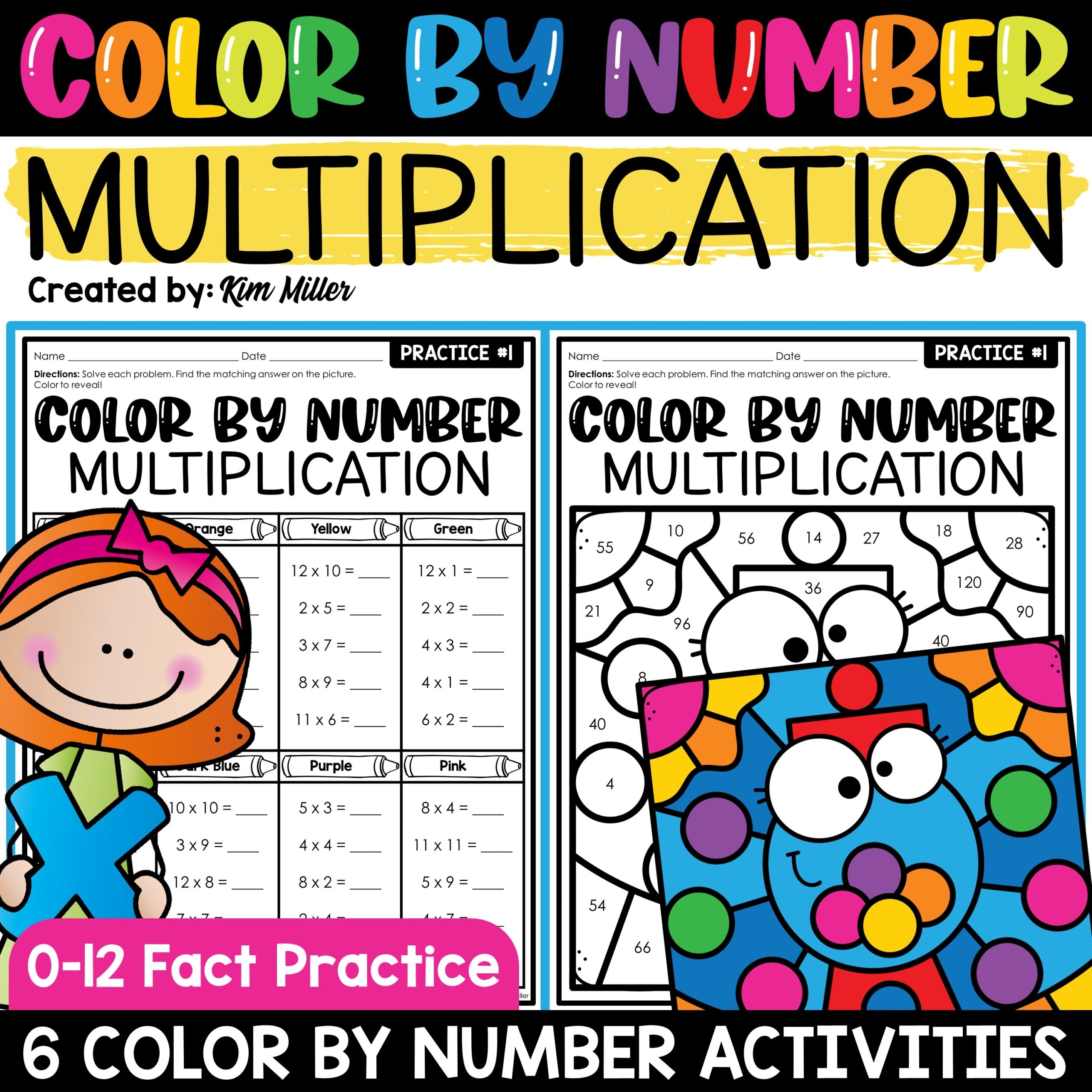 Free Printable Multiplication Facts Coloring Worksheets