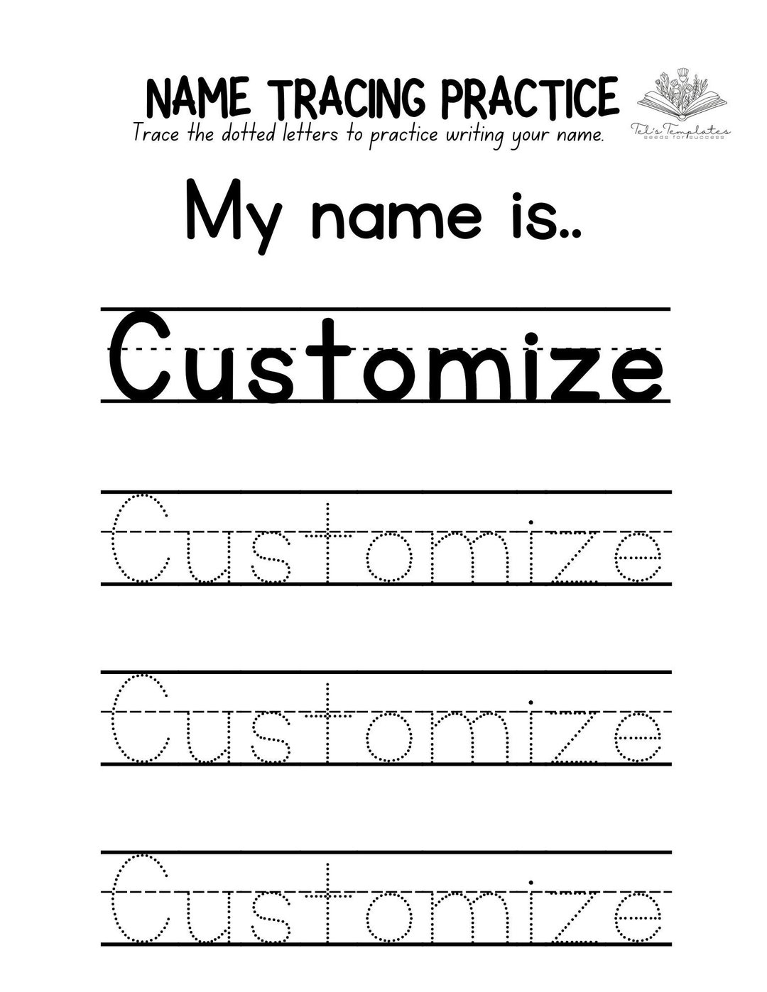 Printable Traceable Names Preschool