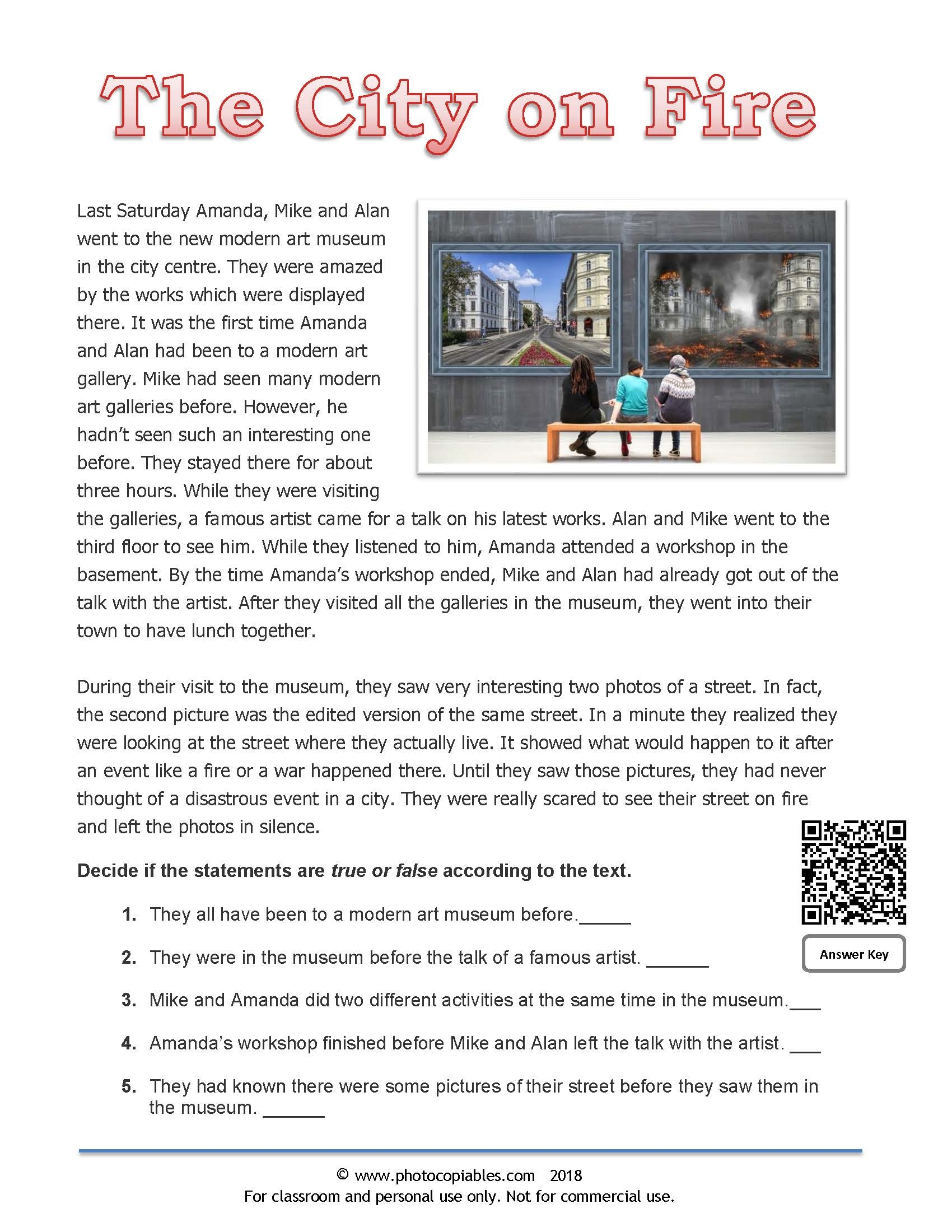 Past Tense Reading Comprehension Worksheets