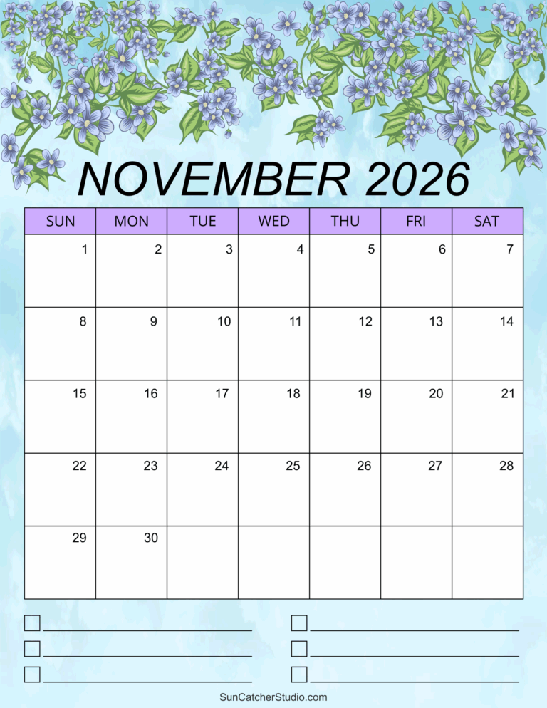 November 2026 Calendar Free Printable Free Printables 