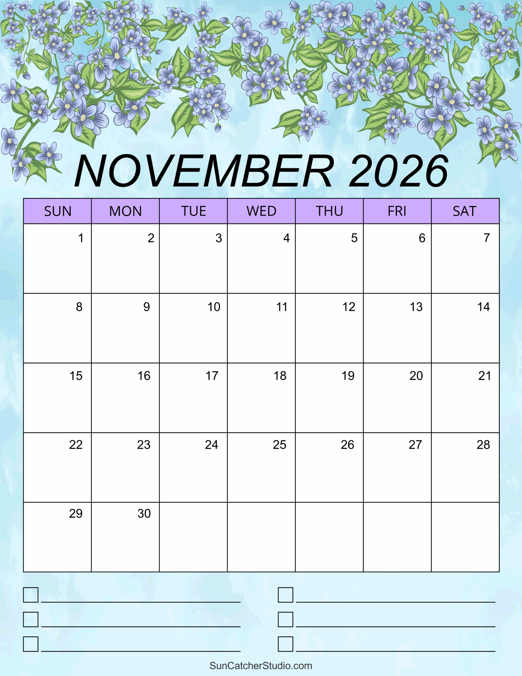 November 2026 Calendar Free Printable Free Printables 