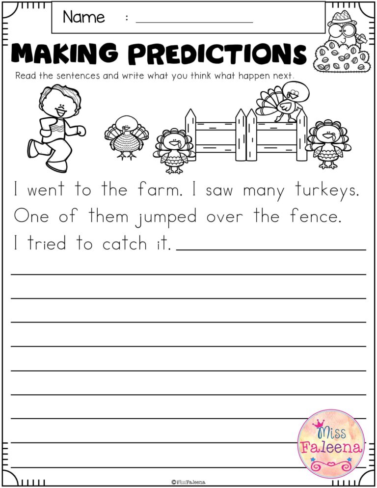 November Making Predictions Worksheets Library