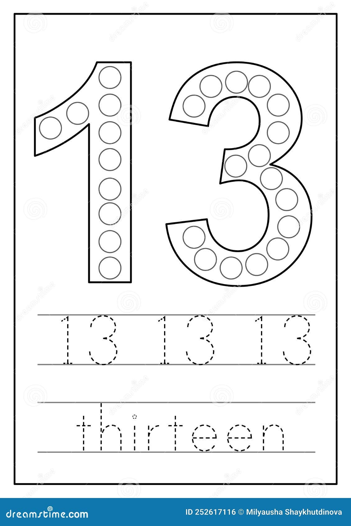Printable Number 13 Worksheet Preschool Printable Number 13 Worksheet Preschool