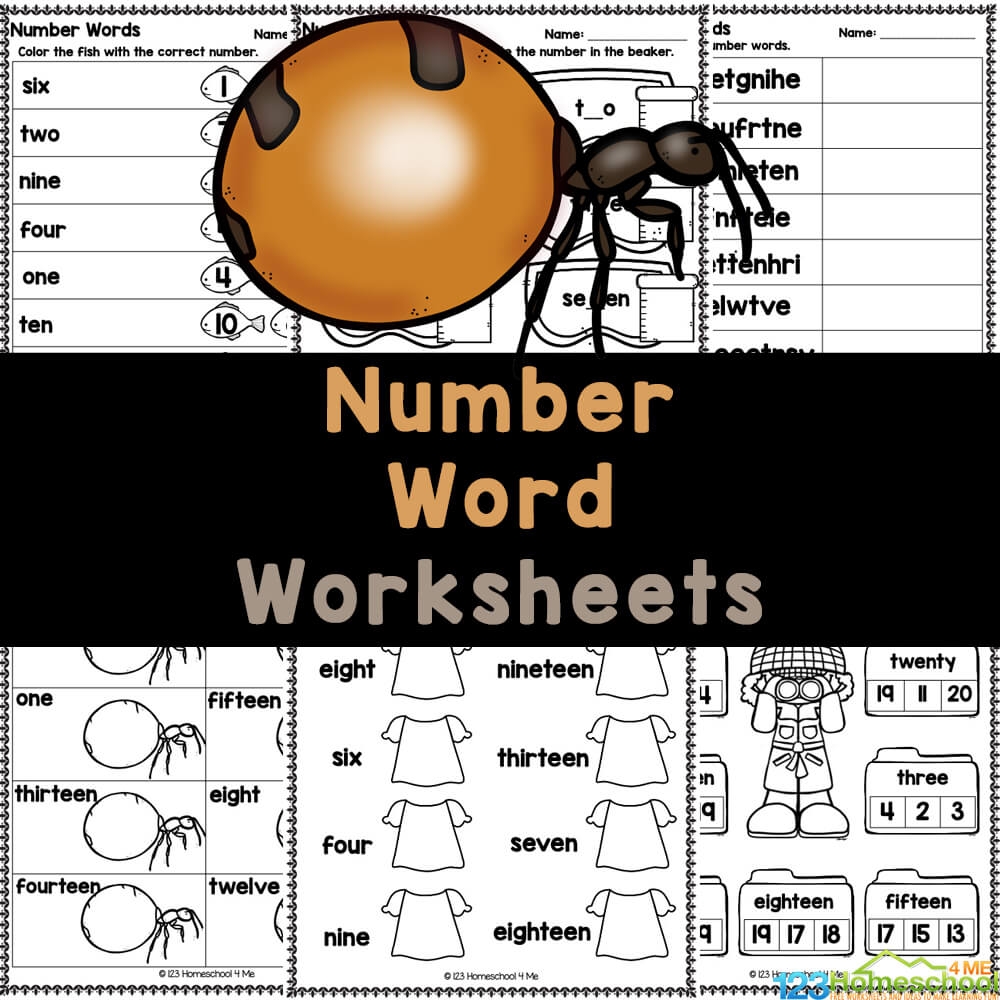 Number To Words Worksheets Kindergarten Number To Words Worksheets Kindergarten