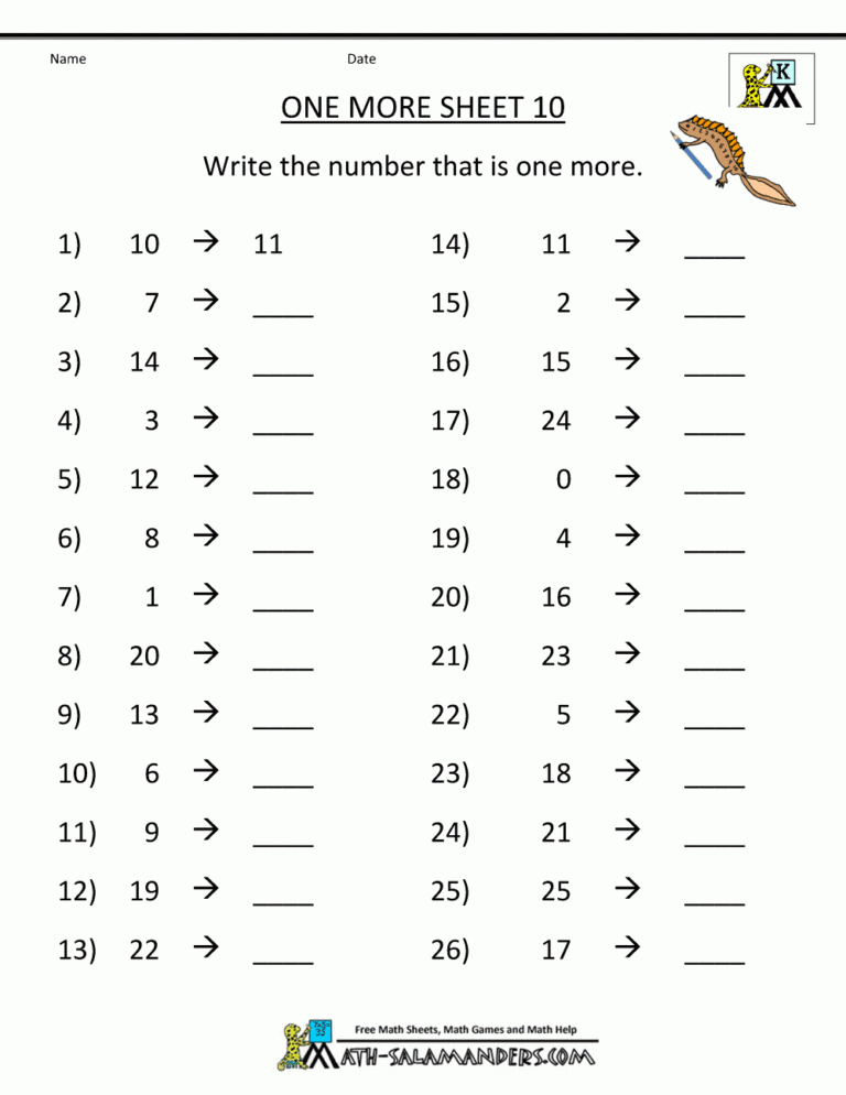 One More Worksheet