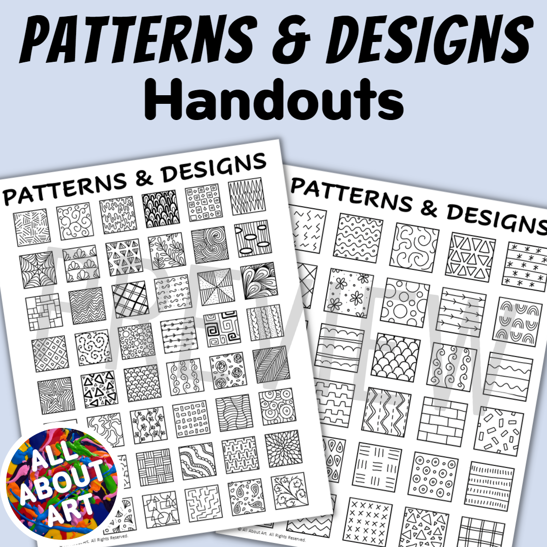 Patterns And Art Designs For Doodling Or Zentangle Drawing