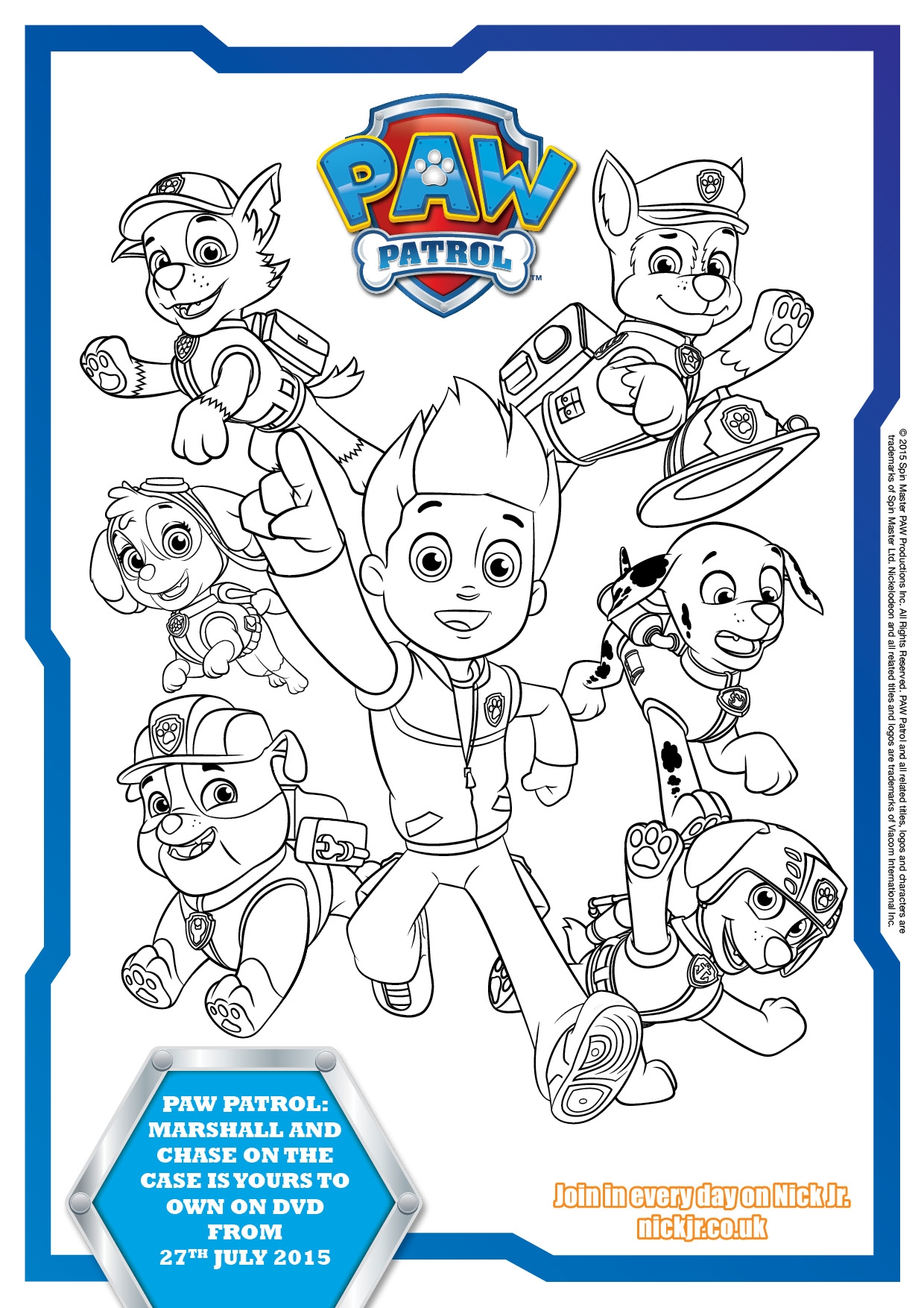 Paw Patrol Free Printable Worksheets
