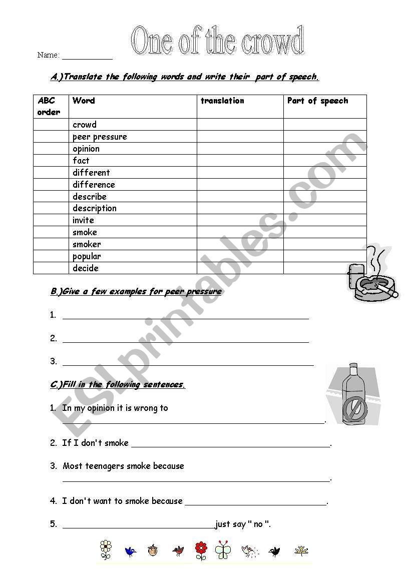 Peer Pressure Dictionary Work ESL Worksheet By Gilorit Peer Pressure Dictionary Work ESL Worksheet By Gilorit